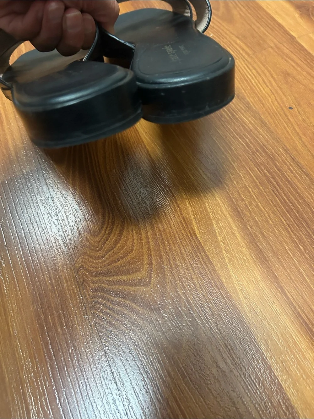 kate spade Black Leather Crossover Slide Sandals